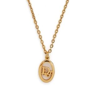 Dior Oval Logo Pendant Necklace